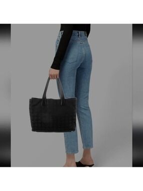 Chanel Black Canvas Tote Bag
